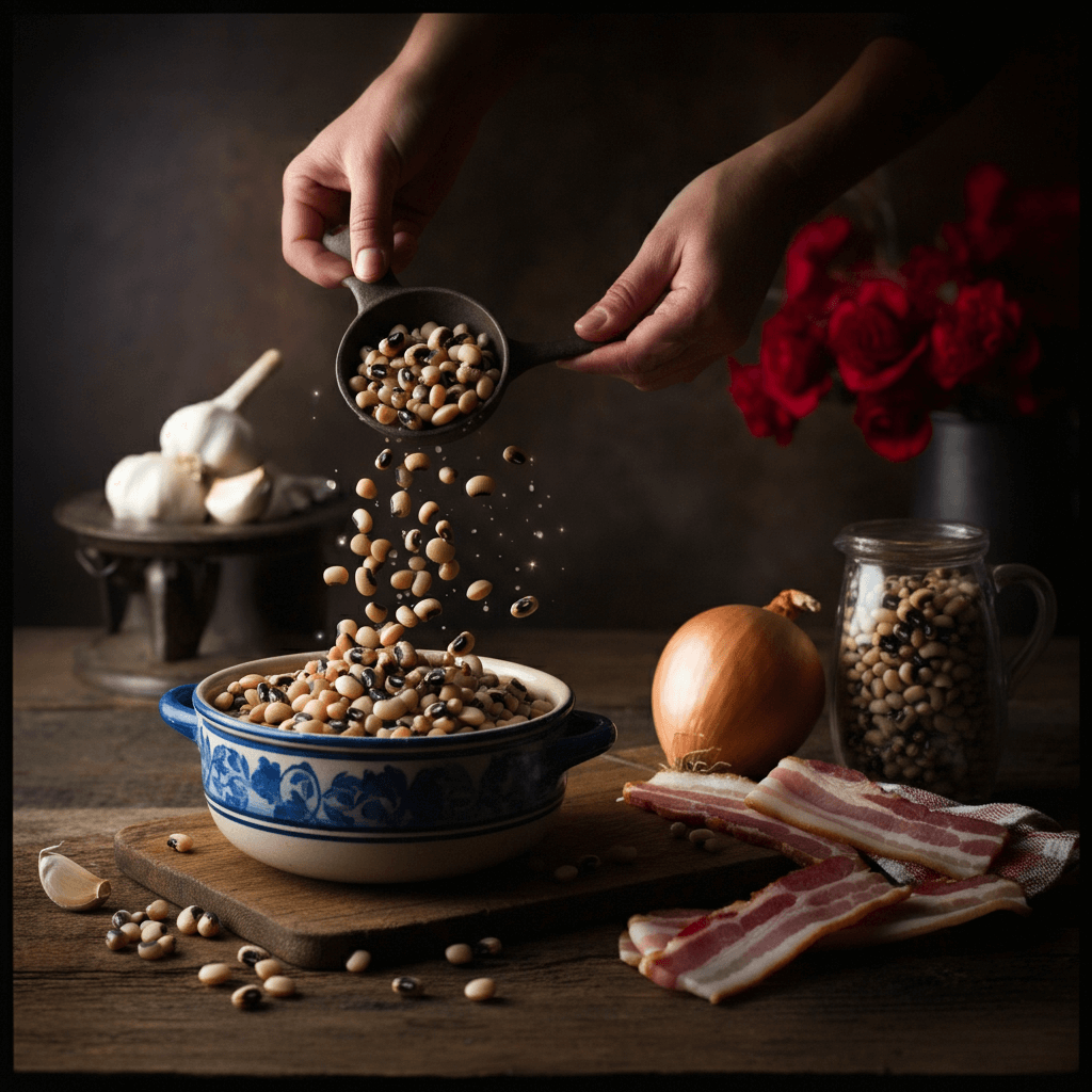 Southern Black-Eyed Peas pouring